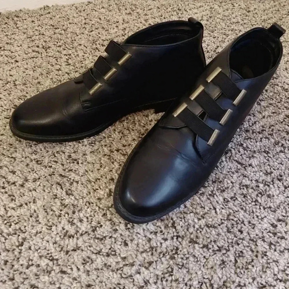 Vintage 1990s Life Stride Leather Ankle Boots Size 9M Black 3 Strap Booties - Picture 1 of 11